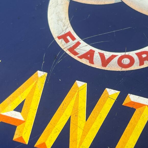 Vintage Ballantines Metal Beer Tray Navy Blue Litho Tin Advertising MCM Barware - Picture 8 of 9